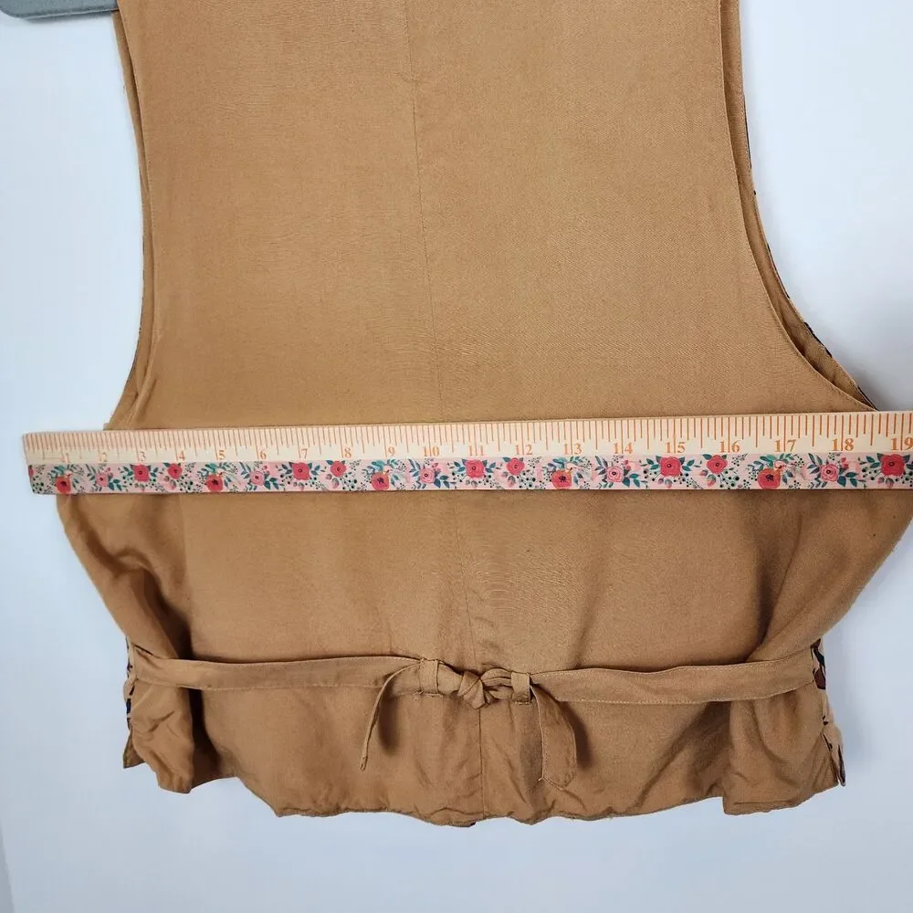 Outback Red Vintage Bird Pattern Tan Vest Size L - Picture 7 of 8